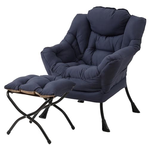 Lazy Chair with Ottoman, Modern Large Accent Lounge