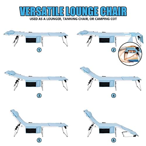 Oversized Heavy Duty Folding Chaise Lounge for Outdoor Sunbathing