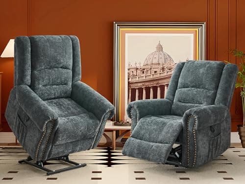 CDCASA Grey Dual Motor Lazy Boy Recliner with Massage, Heat, and Infinite Positions for Seniors
