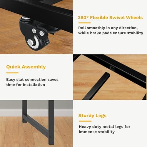 DWVO Black Twin Size Adjustable Height Daybed with Pull Out Trundle