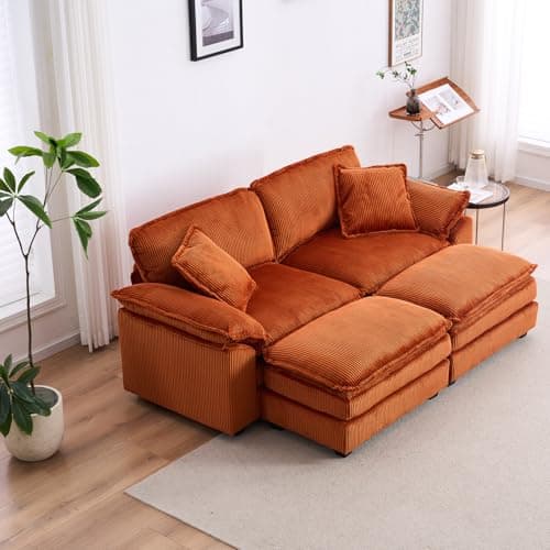 Oversized Corduroy Chaise Lounge Chair, Green, Perfect for Living Room, Bedroom, Office