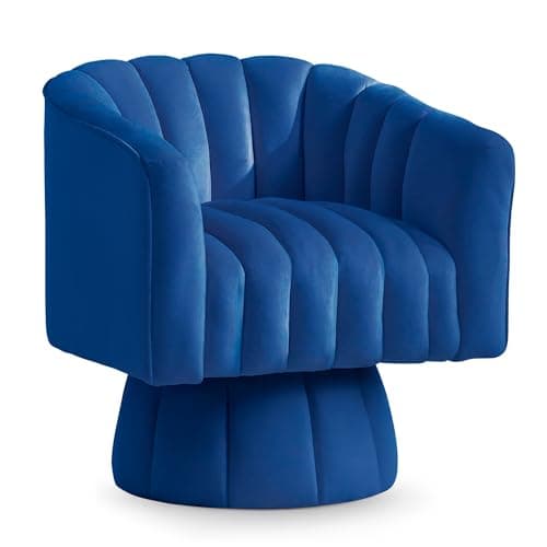 Beige Velvet Mid-Century 360° Swivel Armchair for Living Room