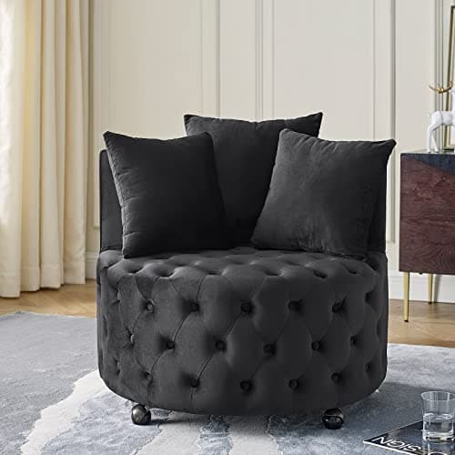 Modern Swivel Chair for Nursery, Living Room, Office, Bedroom - Black