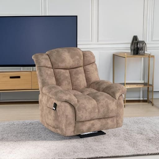 CANMOV Heavy Duty Lift Recliner Chair for Elderly-Antiskid Fabric, Safety Mechanism, Light Tan