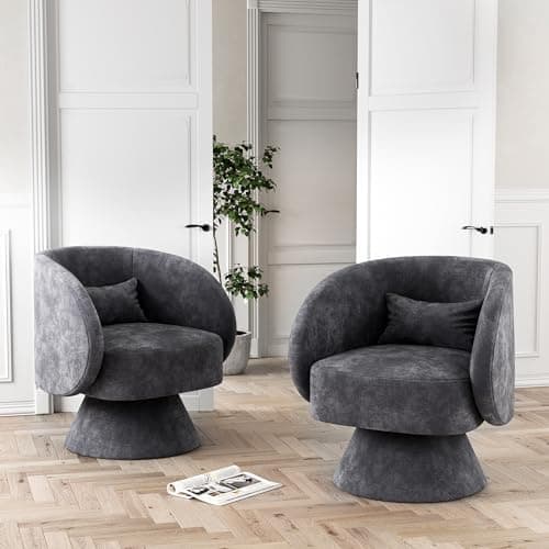 Upholstered Teddy White Swivel Chair, Modern Boucle Sherpa Accent (Living Room, Bedroom, Office)