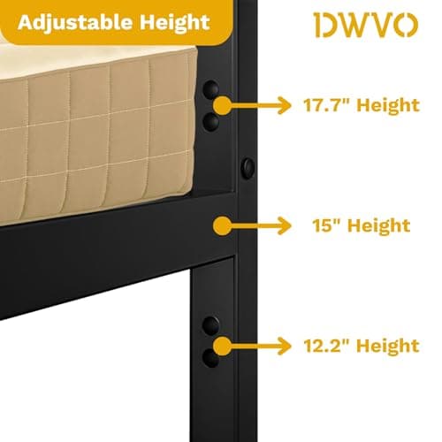 DWVO Black Twin Size Adjustable Height Daybed with Pull Out Trundle