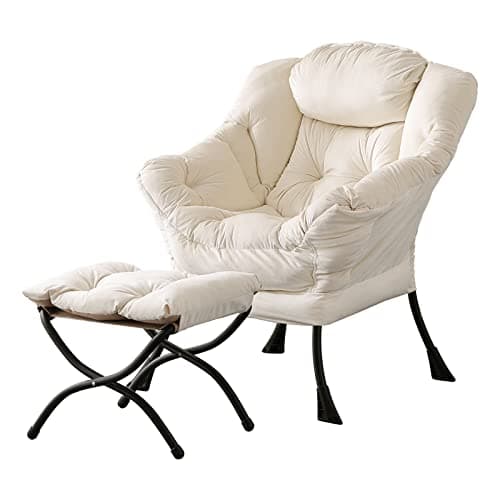 Lazy Chair with Ottoman, Modern Large Accent Lounge