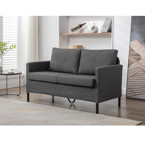 TYBOATLE Dark Grey Modern 51" Small Loveseat Sofa for Living Room & Bedroom