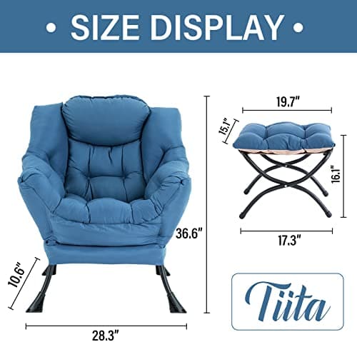 Lazy Chair with Ottoman, Modern Large Accent Lounge