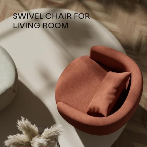 Orange Barrel Modern Fabric Swivel Accent Chair, 360 Degree Rotating Living Room, Bedroom, Office Chair