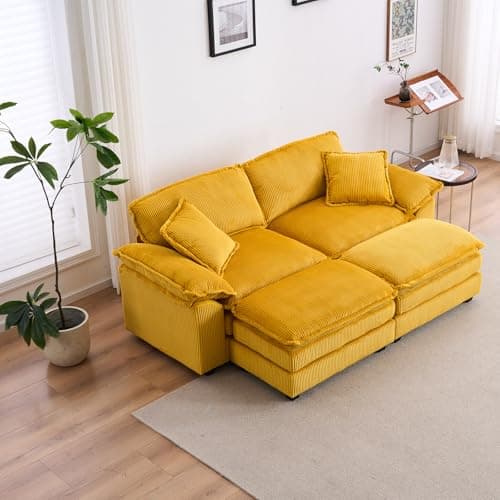 Oversized Corduroy Chaise Lounge Chair, Green, Perfect for Living Room, Bedroom, Office