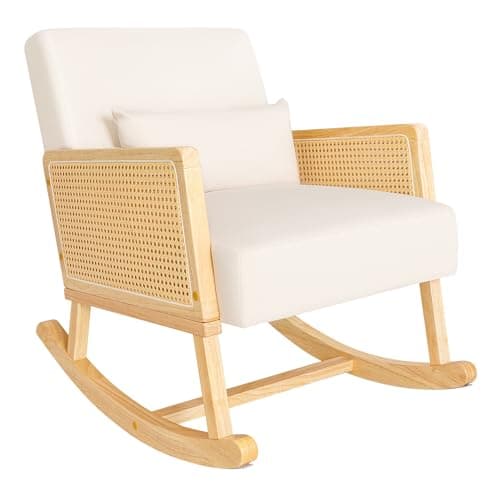 Wooden Rocking Chair with Washable Cushions for Outdoor and Indoor Use