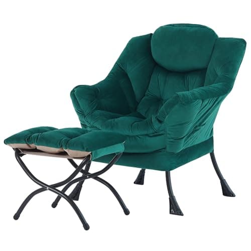 Lazy Chair with Ottoman, Modern Large Accent Lounge