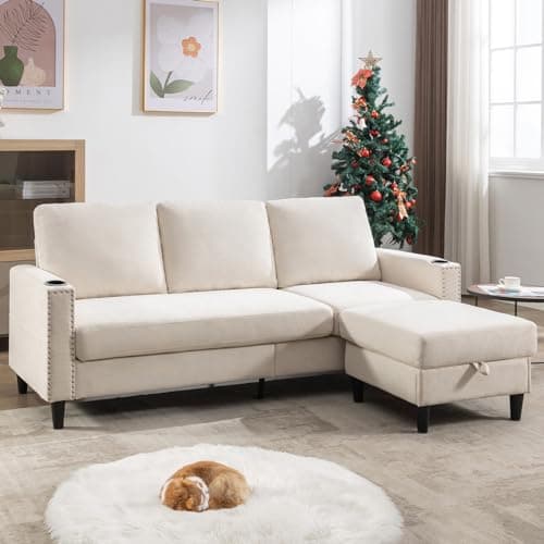 Convertible Sectional L-Shaped Couch for Small Living Spaces