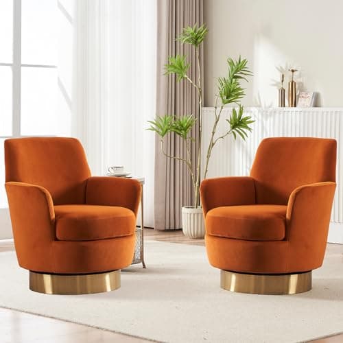 Set of 2 Modern Teddy Upholstered Swivel Chairs for Living Room, White