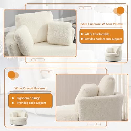 Swivel Barrel Chair Set of 2 for Nursery or Living Room