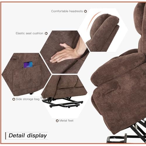 PayLessHere Electric Massage and Heat Recliner Chair with Standing Assistance for Elderly People in Living Room
| Comfy PayLessHere Electric Power Lift Recliner with Extended Footrest for Elderly Living Room Use
| PayLessHere Overstuffed Electric Re