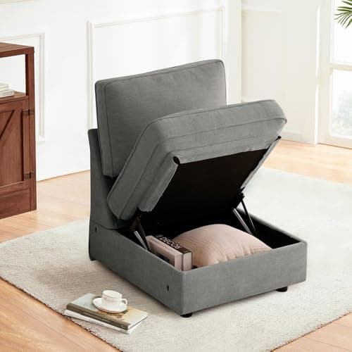 TEKAMON 45" Oversized Accent Chair with Storage & Wide Armrests