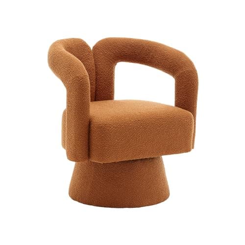 Modern Swivel Accent Chair - Beige, Mid-Century Inspired Living Room Chair