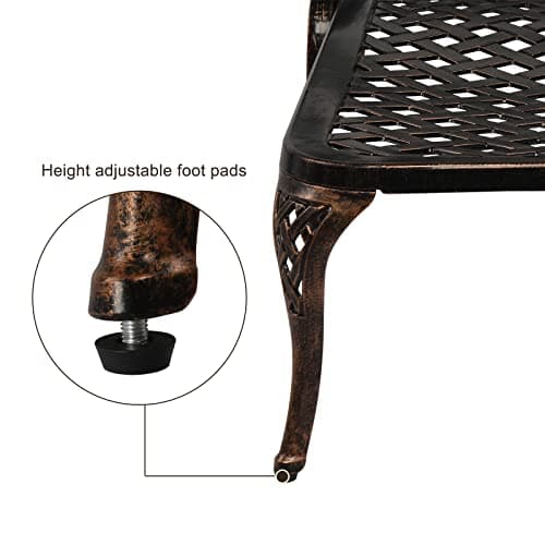 VINGLI Bronze Cast Aluminum Outdoor Chaise Lounge Chair with Cushion