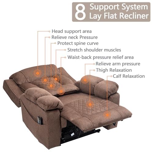 Big Man Power Oversized Recliner with Dual Motor Heat Vibration for Elderly