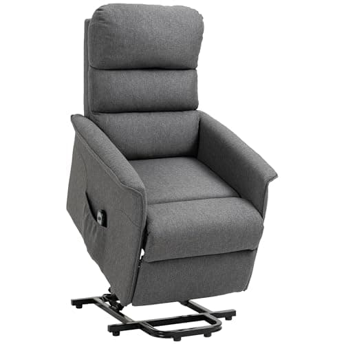 HOMCOM Gray Fabric Power Lift Recliner for Elderly & Adults