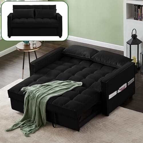 Convertible Sleeper Sofa Bed - No.1-Black
