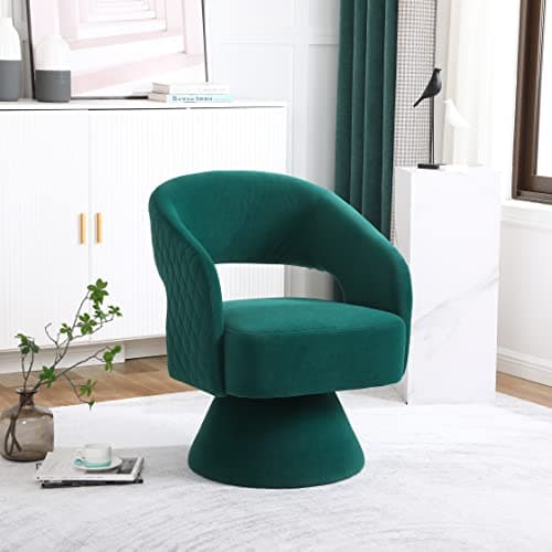 White 360 Degree Swivel Barrel Chair for Living Room and Bedroom