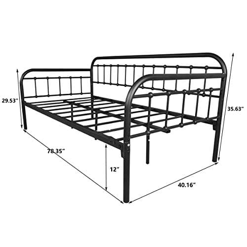 HOMERECOMMEND Heavy Duty Metal Day Bed Frame with Mattress Support