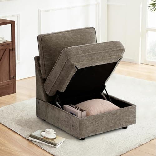 TEKAMON 45" Oversized Accent Chair with Storage & Wide Armrests