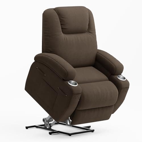 JUMMICO Electric Recliner with Footrest and Massage for Elderly (Gray Leather)