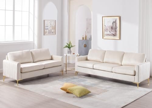 Velvet Sofa Couch Set - 2 Pieces