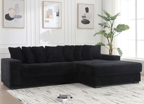 Gray L-Shaped Sleeper Sectional with Chaise and 8 Throw Pillows
