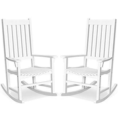 Giantex Natural Acacia Wood Rocking Chair for Garden and Patio