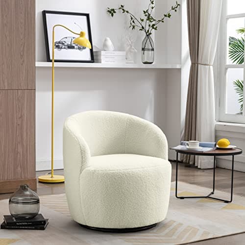 Modern Yellow Swivel Barrel Chair for Multiple Spaces
