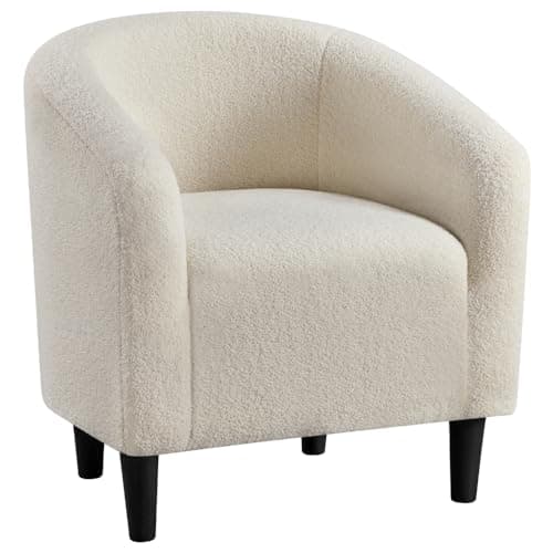 Yaheetech Grey Velvet Living Room Chair with Armrest and Low Back