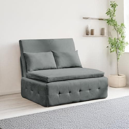 3-in-1 Dark Gray Convertible Sofa Bed, Pull-Out Sleeper Twin Sofa for Living Room, Bedroom