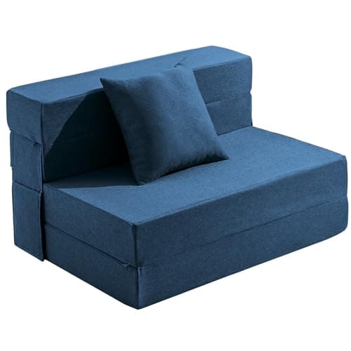 JKMAX Dark Grey Queen Size 4-in-1 Sleeper Chair Bed - Memory Foam Futon Couch