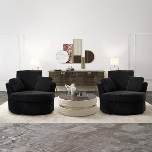Set of 2 Modern Swivel Barrel Chairs for Nursery, Living Room, Bedroom