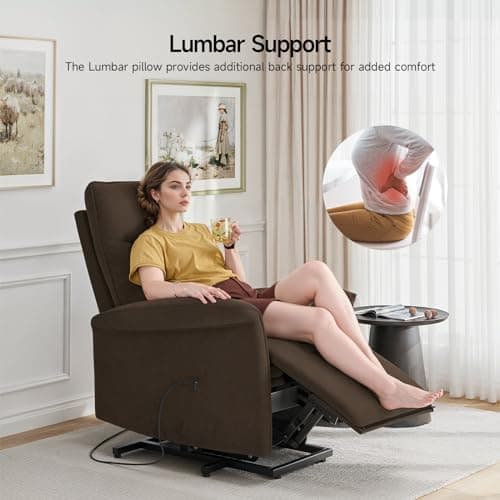 Electric Power Lift Recliner Chair for Elderly (Brown)
