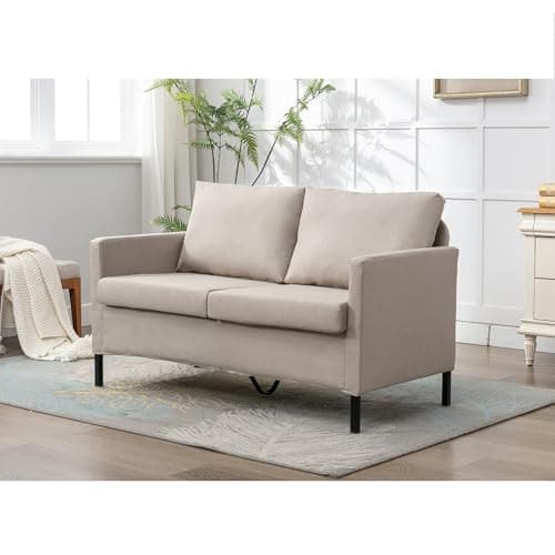 TYBOATLE Beige Modern Small LoveSeat Sofa for Living Room and Compact Spaces