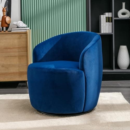 KIVENJAJA Teddy Sherpa Swivel Chair, Ivory, Modern Nursery Living Room Armchair