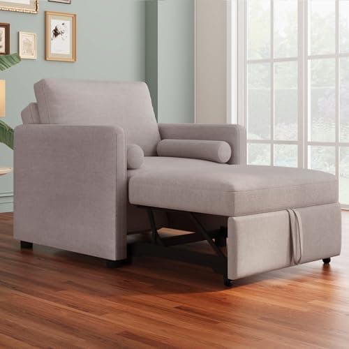 Oversized Blue Gray 55" Chaise Lounger with Chenille Fabric & Charging Station