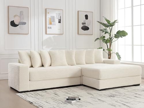 Gray L-Shaped Sleeper Sectional with Chaise and 8 Throw Pillows
