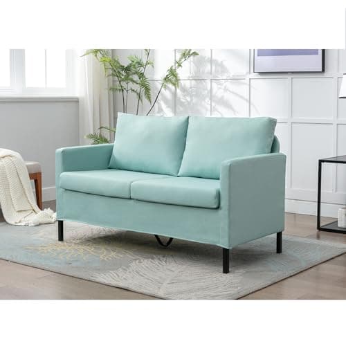 TYBOATLE Beige Modern Small LoveSeat Sofa for Living Room and Compact Spaces
