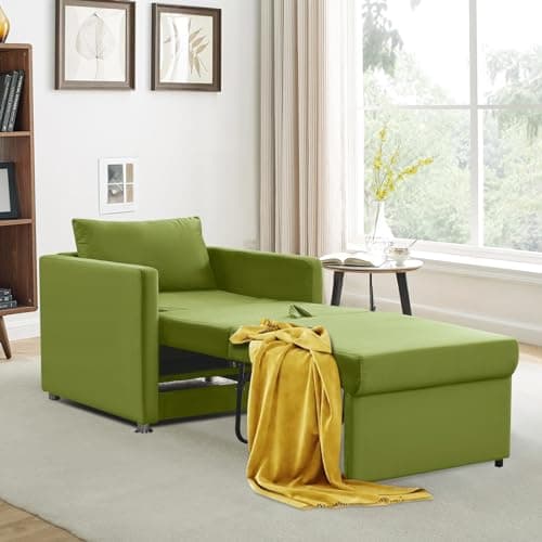 Convertible Velvet Sleeper Sofa Chair Bed
