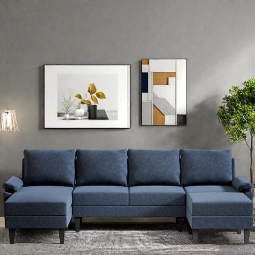 L-Shaped Convertible Sofa Bed with Storage, Black