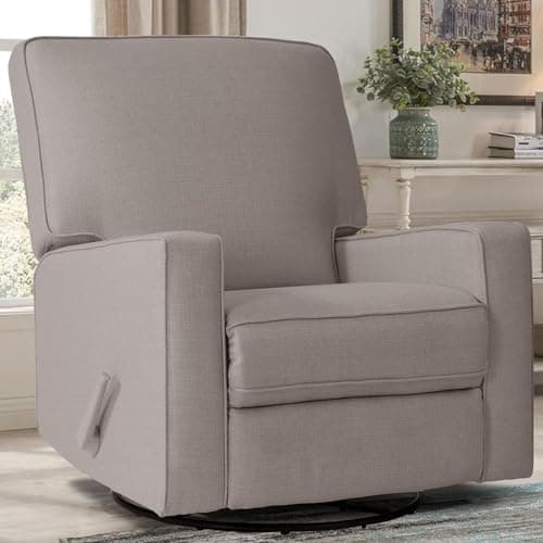 Blue Fabric Rocker Recliner Chair for Nursery and Living Room