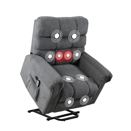 Phoenix Home Electric Recliner Chair with Massage for Elderly, Brown