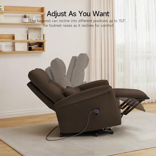 Electric Power Lift Recliner Chair for Elderly (Brown)
